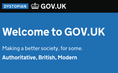 Screenshot of Dystopian GOV.UK